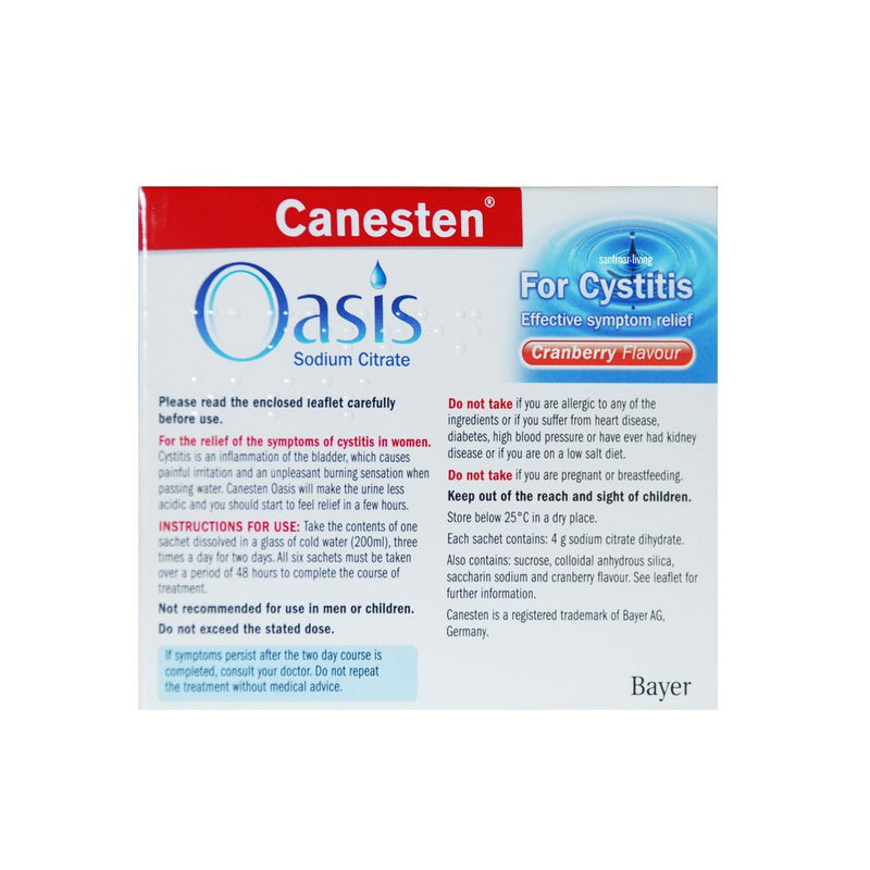 Canesten Oasis for Cystitis Cranberry Flavour 6 Sachets