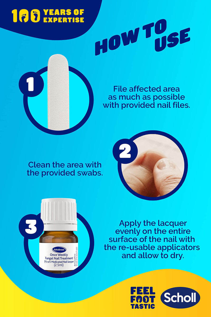 Schollmed Once Weekly Fungal Nail Treatment - Clinically Proven Fungal Nail Infection Treatment with Amorolfine, 2.5 ml