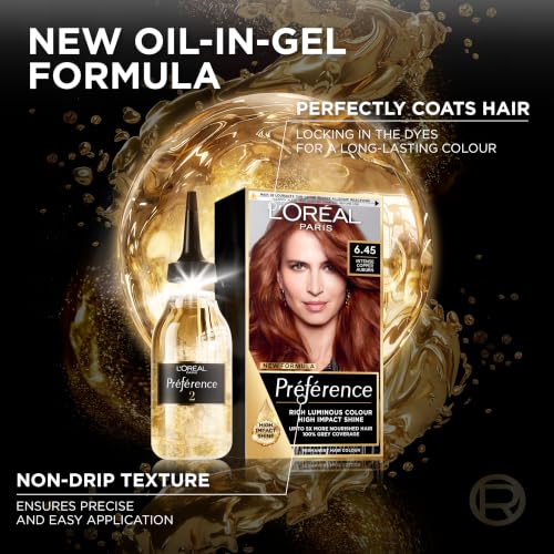 L'Oreal Paris Preference Hair Dye, Long Lasting, Luminous Permanent Hair Colour, 6.45, Brooklyn