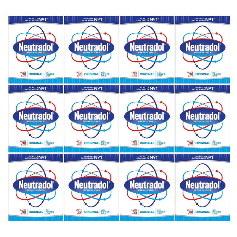 Neutradol Slow Release Gel, Air Freshener and Odour Eliminator, No Plug or Spray Needed, Multipack 12 x 135g