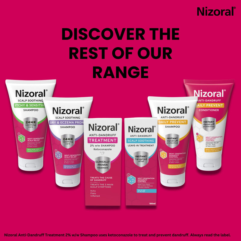 Nizoral Anti-Dandruff Treatment Shampoo, Treats and Prevents Dandruff, Clinically Proven to Control Itchy & Flaky Scalps, Contains Ketoconazole, 1 x 60ml
