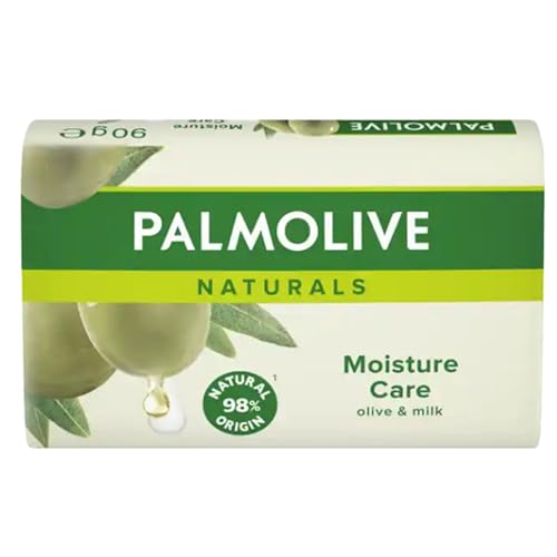 Palmolive Naturals Soap Bar Moisture With Olive Milk, Soap Bars (Pack Of 12), Vegan Soap Natural Origin Biodegradable Soap For Body Hands And Face, With Treseida Thank You Card