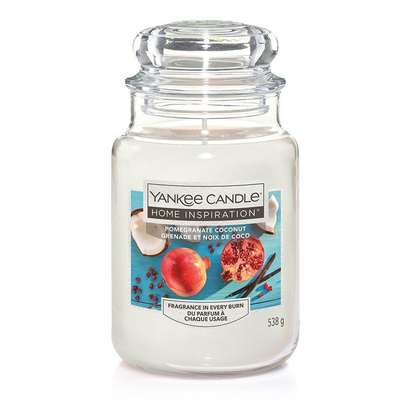 Yankee Candle, Pomegranade Coconut Large Jar Candle - Fresh Tropical Fruity Coconut & Pomegranate Scent - Take to distant beaches with fresh fruit cocktails