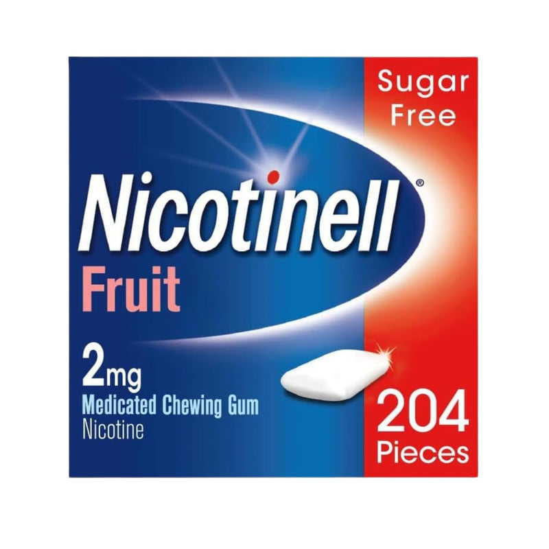 Nicotinell Fruit Gum 2mg (204 Pieces), Nicotine Gum, Value Pack