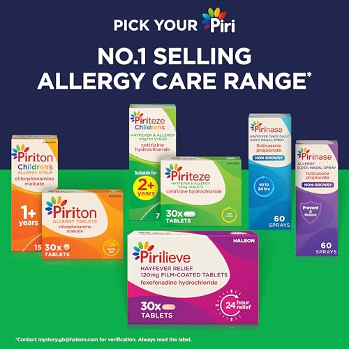 Piriteze Hayfever & Allergy Tablets, Cetirizine, 6 years+, 84 Tablets