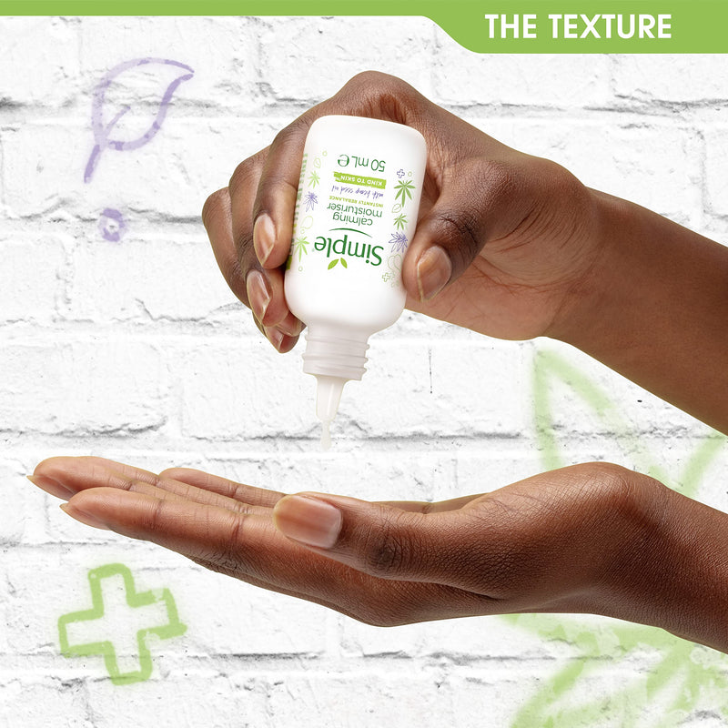 Simple Calming Moisturiser Skin Cream with organic hemp seed oil skincare for sensitive skin 50 ml