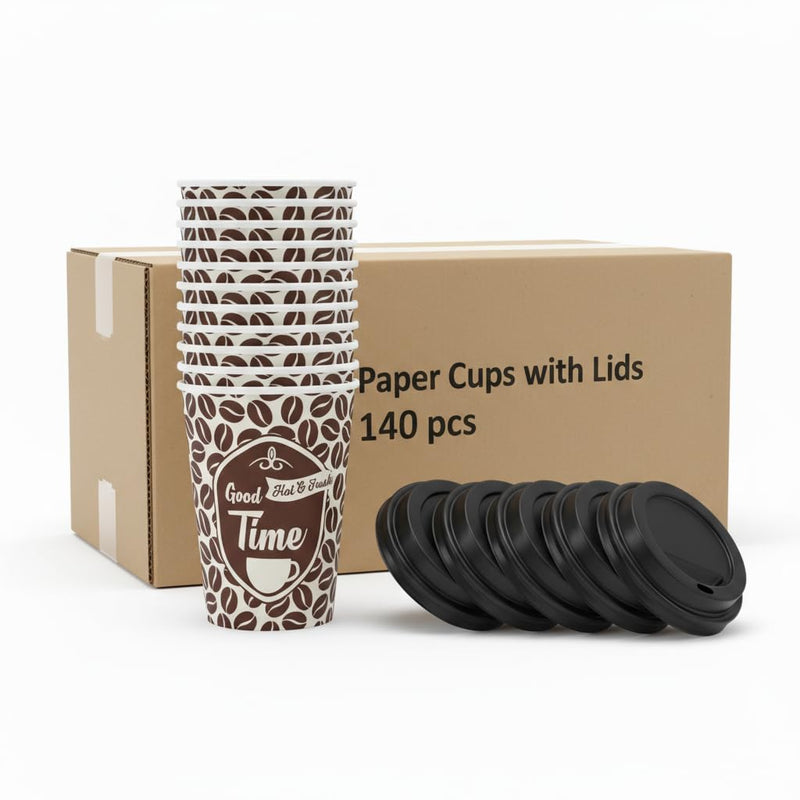 Big Brands Direct 100 Pcs Premium Paper Cups for Hot and Cold Drinks, 8oz 236ml