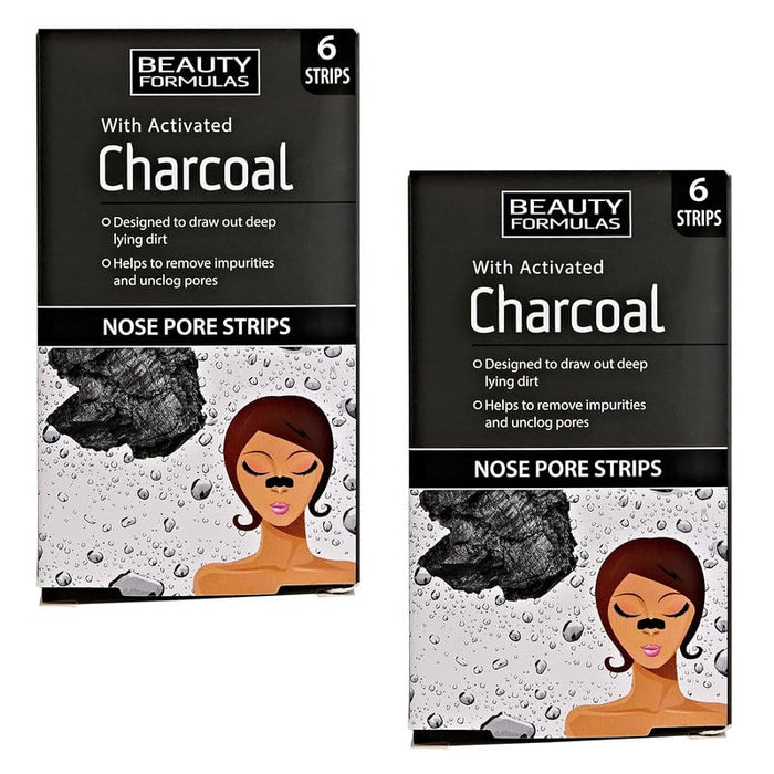 BEAUTY FORMULAS Charcoal Nose Strips - Blackhead Remover Strips for Pore Cleansing - Charcoal Nasal Strips for Black Head Remover & Pore Cleaner- Nose Pore Strips - 2 Pack + Cheeroo Magnet