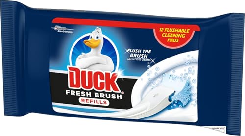Duck Fresh Brush Refills, Flushable Toilet Bowl Cleaning Pads, Pack of 6 (Total of 72 Refill Pads)