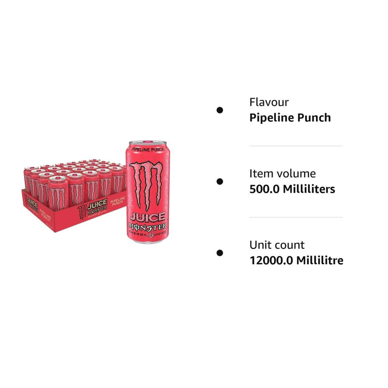Monster Energy Drink Pipeline Punch Cans, 24 x 500ml