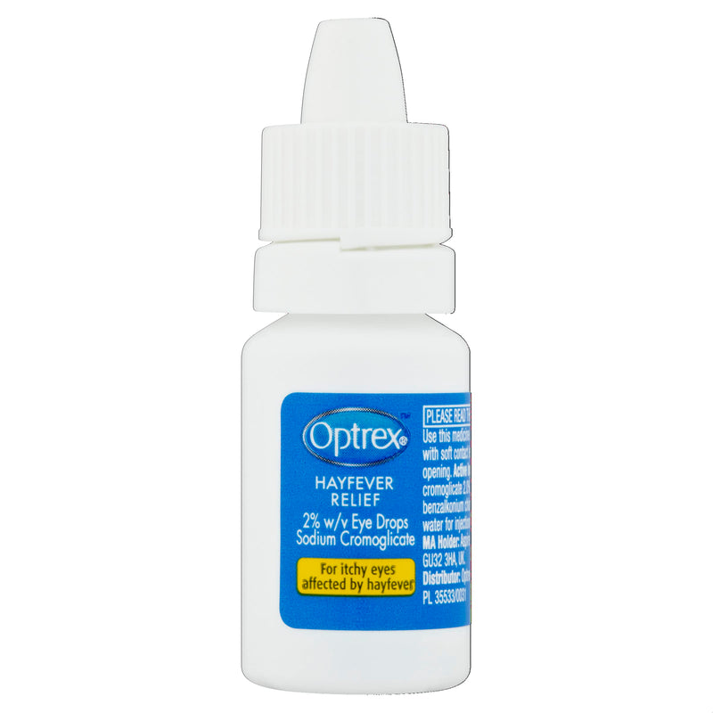 Optrex Hayfever Allergy Relief Eye Drops, Soothing for Itchy Dry Tired Eyes, 10 ml (Pack of 2)