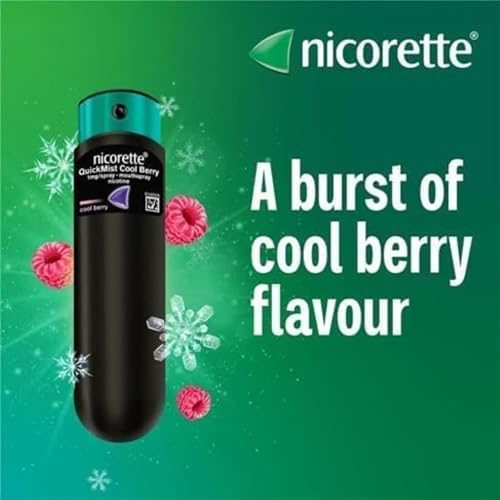 Nicorette QuickMist Mouthspray, Cool Berry (2 x 150 Sprays) Smoking or Vaping Cessation Aid, Designed to Start reducing Cravings in 30 Seconds (Quit Smoking or Quit Vaping Aid)