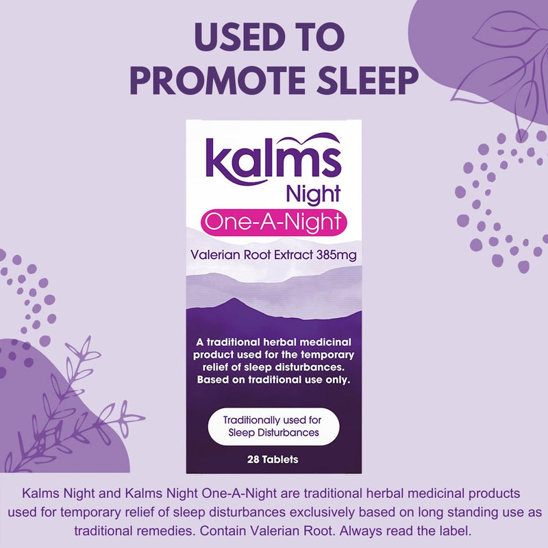 Kalms Night One-a-Night 28 Tablets - Traditional Herbal Medicinal Product Used for The Temporary Relief of Sleep Disturbances.
