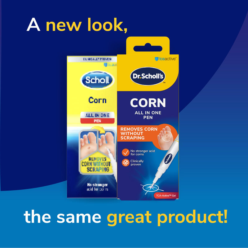 Dr. Scholl's Corn Removal Pen - Clinically Proven Corn Remover, Pain-Free Treatment with TCA Active Gel for Complete Corn Removal, 1 Pen