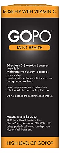 GOPO Joint Health 200 Capsules - Rose-Hip & Vitamin C - Helps maintain healthy & flexible joints
