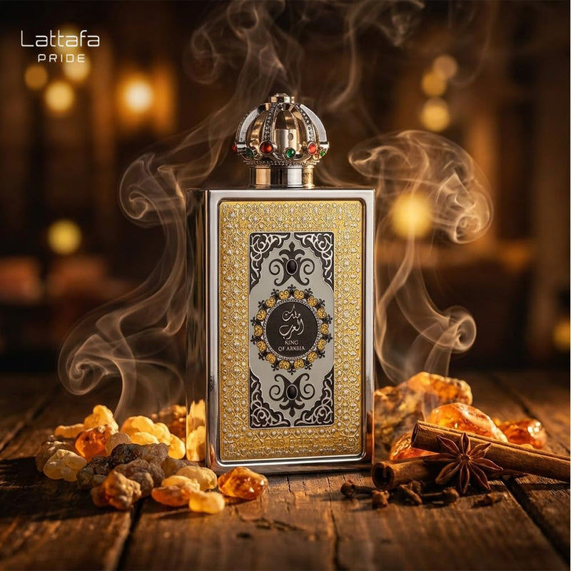 King of Arabia 100 ml EDP Lattafa Pride – Unisex Fragrance with Bergamot, Mint, Black Tea, Ginger, Leather & Vanilla – Warm Spicy Aromatic Scent