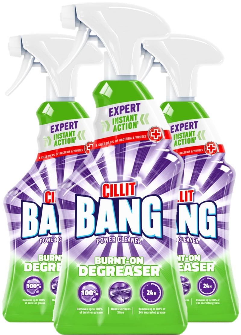 Cillit Bang Powerful Degreaser Spray | 750ml | Pack of 3 | Removes Food Stains, Dirt & Grease