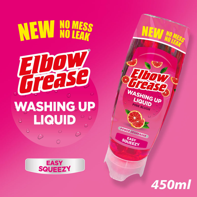 Elbow Grease Stand Up Washing Up Liquid | Power Degreaser - Easy Squeezy | No Mess, No Leaks (Various Scents, 450ml or 700ml)