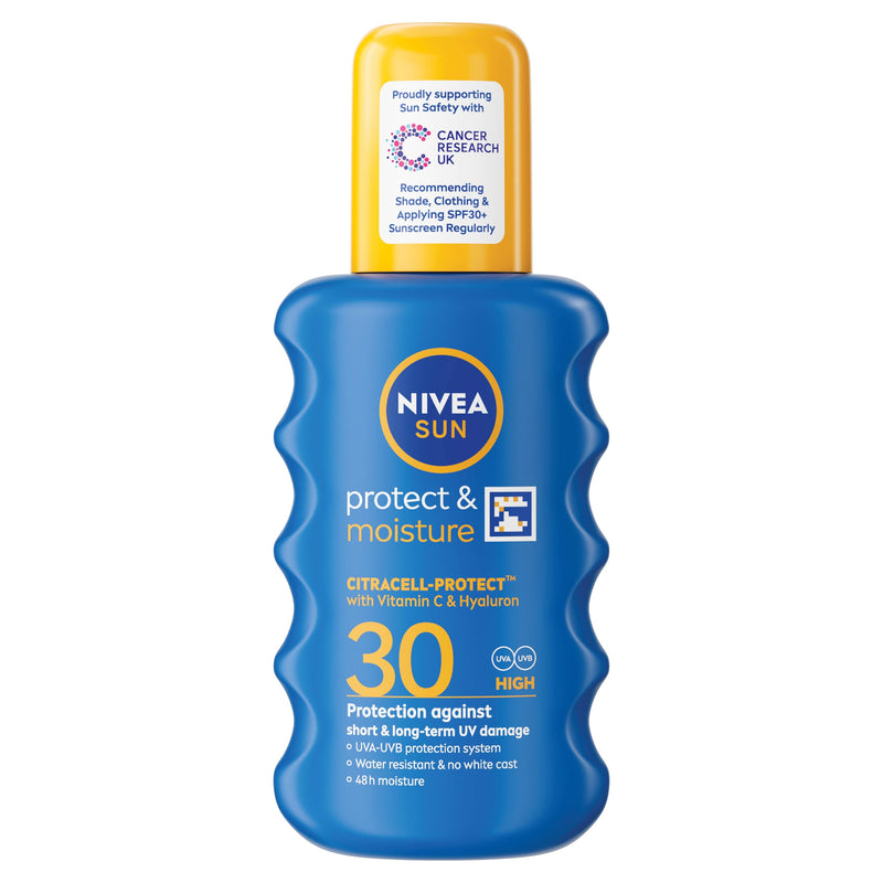 NIVEA SUN Protect & Moisture Sun Spray SPF 15 Moisturising Suncream Spray with SPF 15 Highly Effective Sunscreen Providing Immediate Effective UVA + UVB Protection