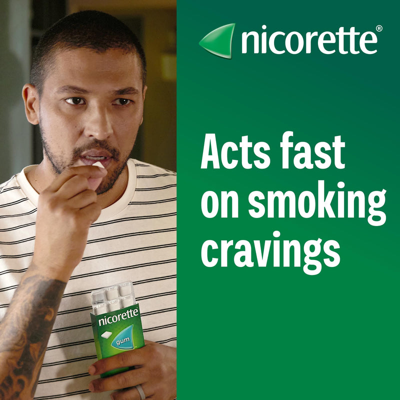 Nicorette ICY White 2mg Gum (210 Pieces), Discreet Stop Smoking and Stop Vaping Aid to Help You Quit for Good, Tackle Cravings and Withdrawal Symptoms, Nicotine Gum (Quit Smoking or Vaping)