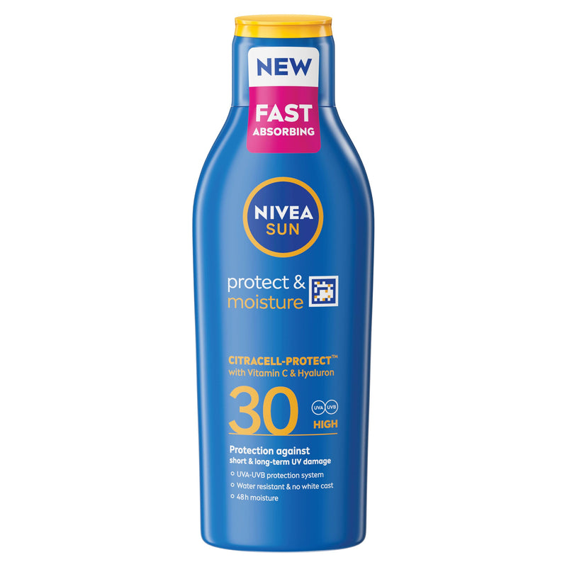 NIVEA SUN Protect & Moisture Sun Lotion SPF 20 Suncream with Vitamin E Provides 48 Hour Moisture and Immediate UVA & UVB Protection