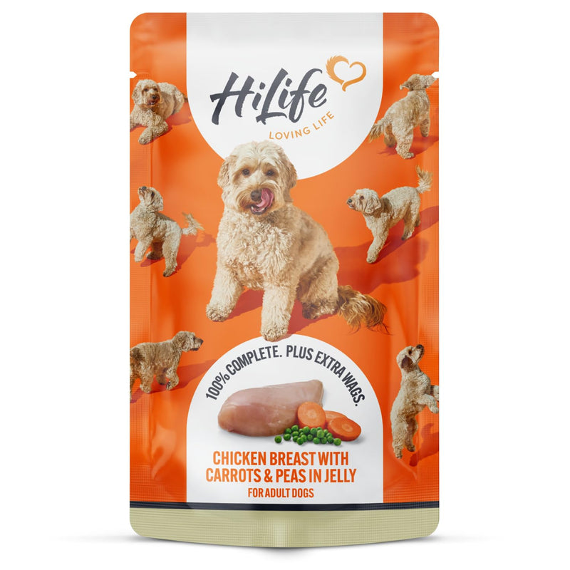 HILife Adult Wet Dog Food, Mixed Chicken & Fish Recipes, Complete Dog Food Pouches, 100% Natural Ingredients, Chicken & Tuna/Chicken & Salmon