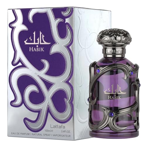Habik for Men by Lattafa Eau de Parfum 100ml – Spicy Woody Long Lasting Scent – Modern Masculine Fragrance with Cardamom Lavender Amberwood Luxury Arabic Perfume for Him