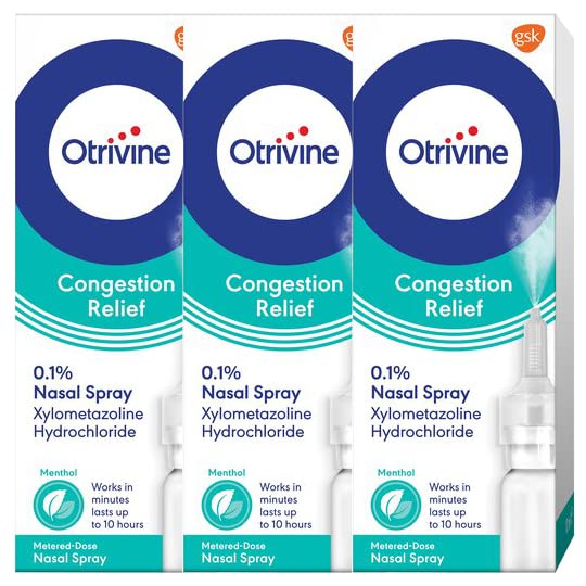 Otrivine Congestion Relief 0.1% Nasal Spray 10ml x 3 Packs by Otrivine